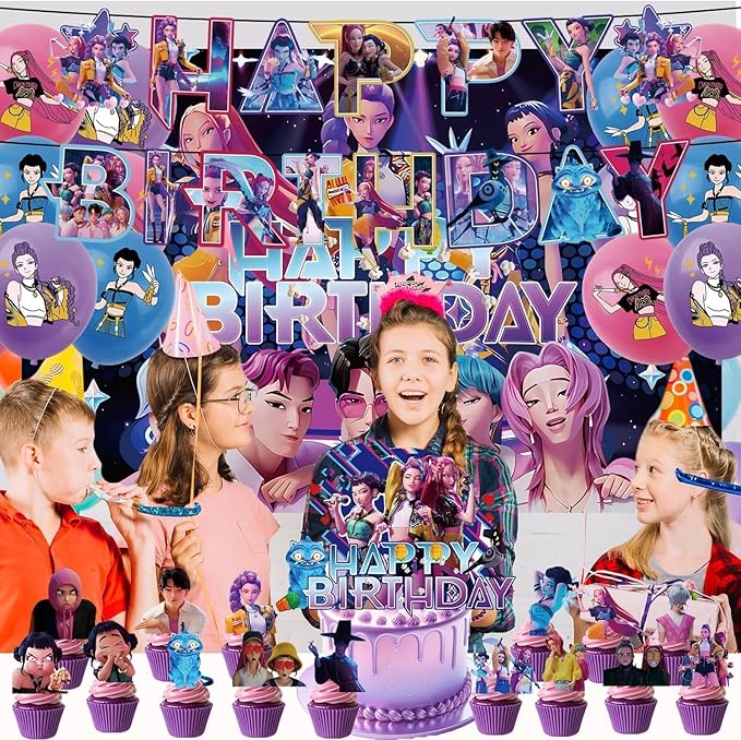 Party Decoration Kit, Movie-Themed Birthday Party Banners, Balloons, Cake Hats, And Other Party Decorations