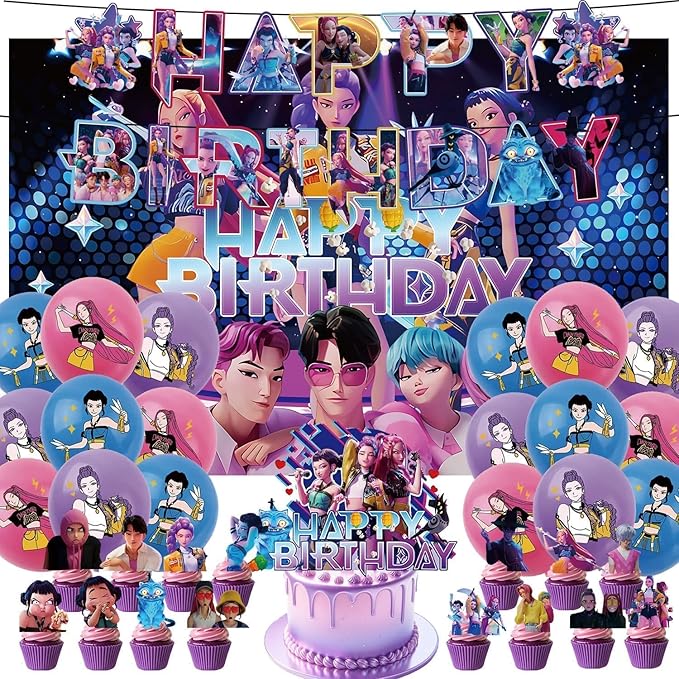 Party Decoration Kit, Movie-Themed Birthday Party Banners, Balloons, Cake Hats, And Other Party Decorations