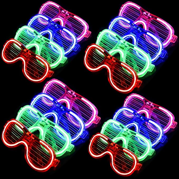 Fsmiling 24 Pack Light Up Glasses Adults Led Glasses Glow In The Dark Party Supplies for Adults Party Favor